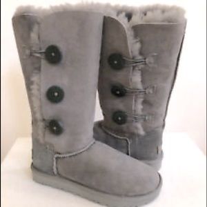 Gray tall button Uggs